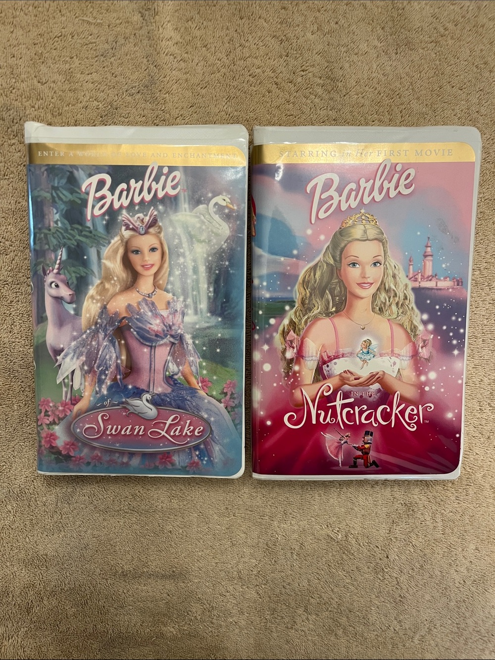 VINTAGE! Barbie Purple Swan Lake & Nutcracker VHS Set
